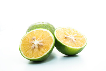 mosambi sweet lime fruit with white background full cut