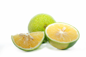 Naklejka na ściany i meble mosambi sweet lime fruit isolated on white background