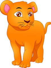 baby cougar cartoon isolated on white background