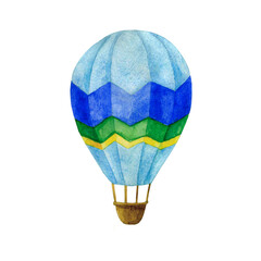 Hot air ballon watercolor illustration, Boy clipart, Design kids, T-shirt