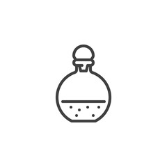 Rum bottle line icon. linear style sign for mobile concept and web design. Brandy bottle outline vector icon. Symbol, logo illustration. Vector graphics