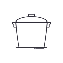 Pot concept icon, linear isolated illustration, thin line vector, web design sign, outline concept symbol with editable stroke on white background.