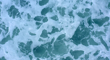 Natural background. Beautiful marine background. Seascape. Aerial top view of waves