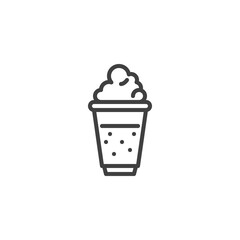 Irish coffee cup line icon. linear style sign for mobile concept and web design. Irish coffee cocktail outline vector icon. Symbol, logo illustration. Vector graphics