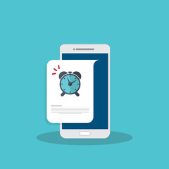 Reminder info message notice vector on mobile phone. Event, deadline, urgent to do or wake up notification with text on smartphone, cellphone