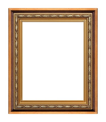 Fototapeta premium Wooden frame for paintings, mirrors or photo isolated on white background