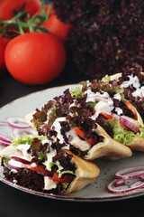 Pocket pitas with chicken salad