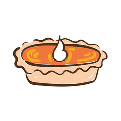 thanksgiving sweet pie delicious hand draw style icon