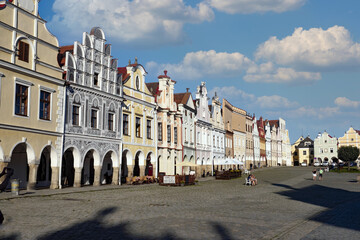 Fototapeta na wymiar The square of the historic town of Telč, the UNESCO cultural heritage