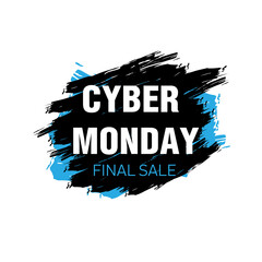 Cyber Monday brush banner template