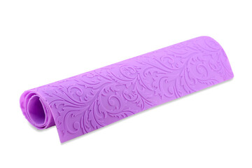 Purple silicone baking mat isolated on white background, copy space. Clipping path