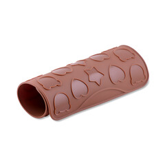 Brown silicone baking mat for macaroons isolated on white background, copy space. Clipping path