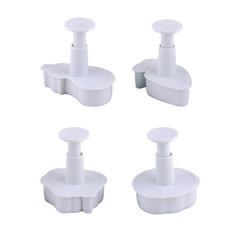 Plastic cutter for mastic isolated on white background. Mold, bakeware. Top view, flat lay