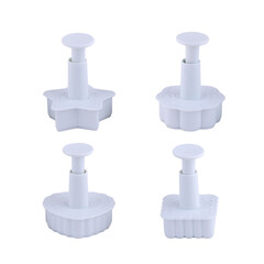 Plastic cutter for mastic isolated on white background. Mold, bakeware. Top view, flat lay