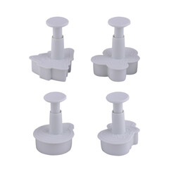Plastic cutter for mastic isolated on white background. Mold, bakeware. Top view, flat lay