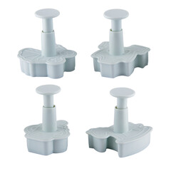 Plastic cutter for mastic isolated on white background. Mold, bakeware. Top view, flat lay