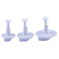 Plastic cutter for mastic isolated on white background. Mold, bakeware. Top view, flat lay