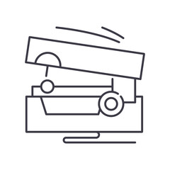 Portable needlework icon, linear isolated illustration, thin line vector, web design sign, outline concept symbol with editable stroke on white background.