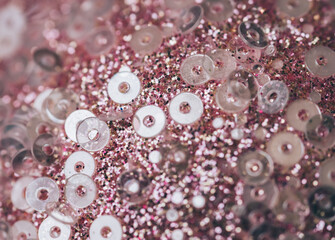 Christmas garland in a macro shot.