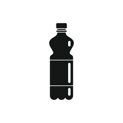 Plastic bottle for water black simple icon