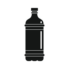 Plastic bottle for water black simple icon