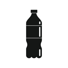 Plastic bottle for water black simple icon