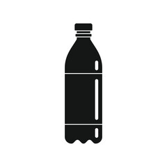 Plastic bottle for water black simple icon