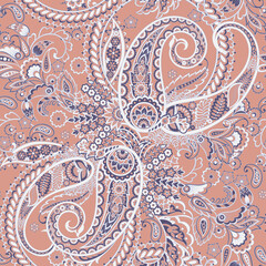 Paisley seamless vector pattern. Indian floral ornament