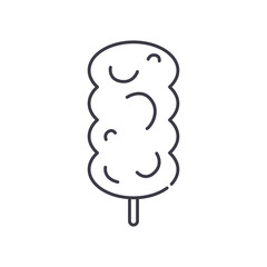 Pop candy icon, linear isolated illustration, thin line vector, web design sign, outline concept symbol with editable stroke on white background.
