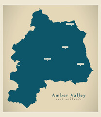 Amber Valley district map - England UK