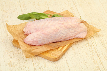 Raw turkey wings for cooking