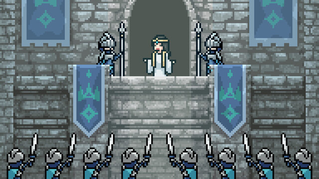 Pixel Art Scene Medieval Princess