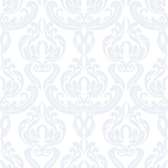 Damask floral pattern in vector on white background. Imperial ornament, Rococo wallpaper