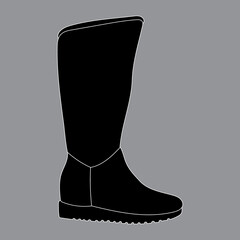  icon black boots, on gray background