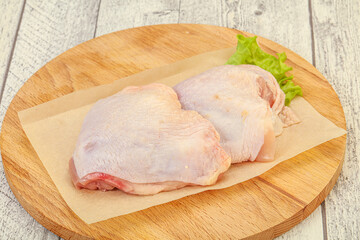 Raw chicken hip for cooking