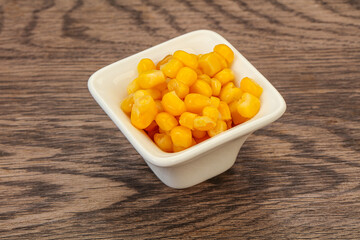 Sweet corn seeds in the bowl