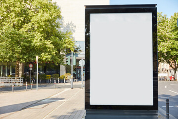 Empty city light poster mock-up as advertising space
