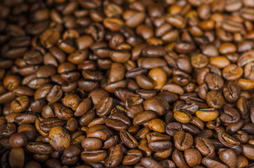 brown roasted coffee beans, background