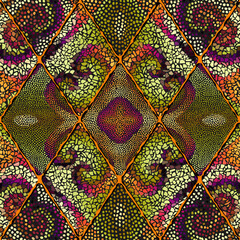 Seamless mosaic art pattern. Collage mosaic. Vector image.