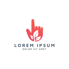 hand and leaf negative space logo design