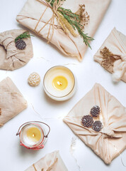 Zero waste and eco friendly christmas concept.