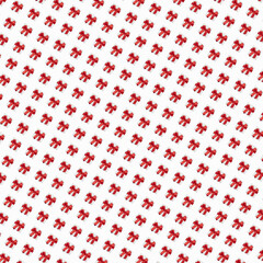 Seamless pattern of white boxes with red ribbons on a white background. Print, design.