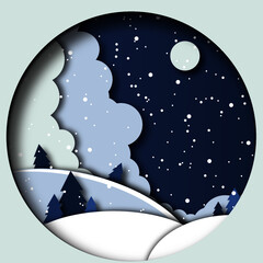 paper cut out winter