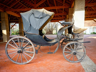 Fototapeta na wymiar antique wooden horse drawn carriage