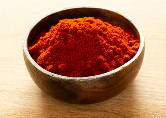 Paprika powder in the plate