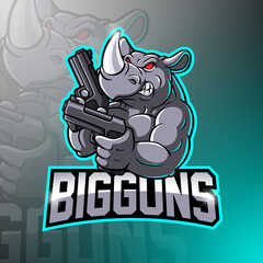 Rhino esport mascot logo