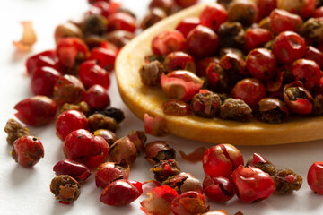 Red hot pepper and black pepper seeds