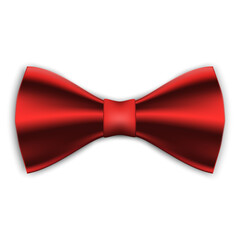 A realistic red bow tie. Vector.