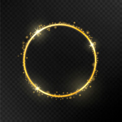 Round shiny frame background with light bursts. Technology background. Vector illustration.