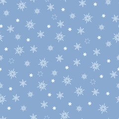 Seamless vector pattern with snowflakes.